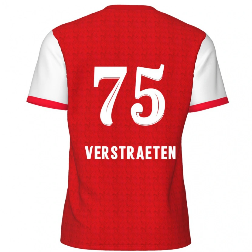 Danxen Barn Andreas Verstraeten #75 Röd Vit Hemmatröja Matchtröjor 2024/25 Tröjor T-Tröja