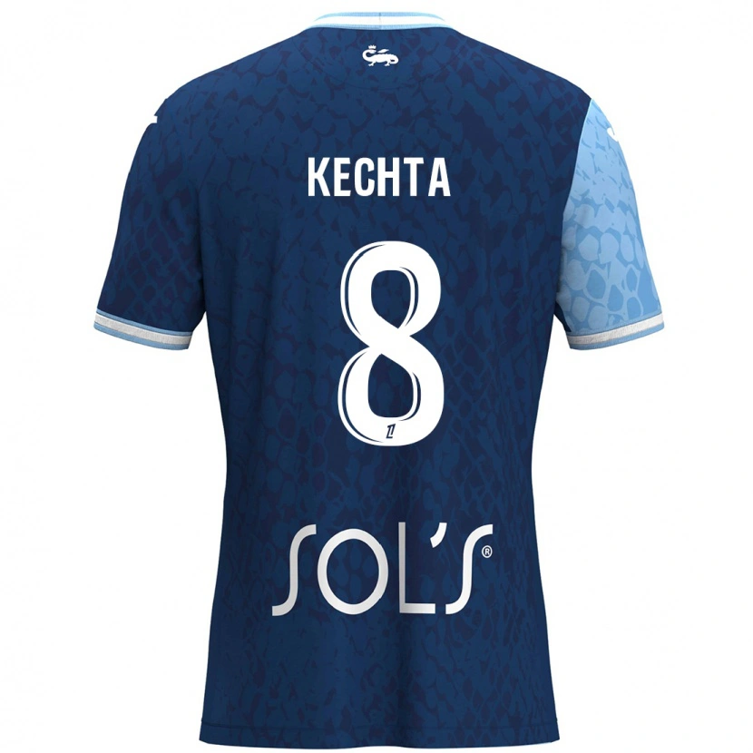 Danxen Barn Yassine Kechta #8 Himmelsblå Mörkblå Hemmatröja Matchtröjor 2024/25 Tröjor T-Tröja