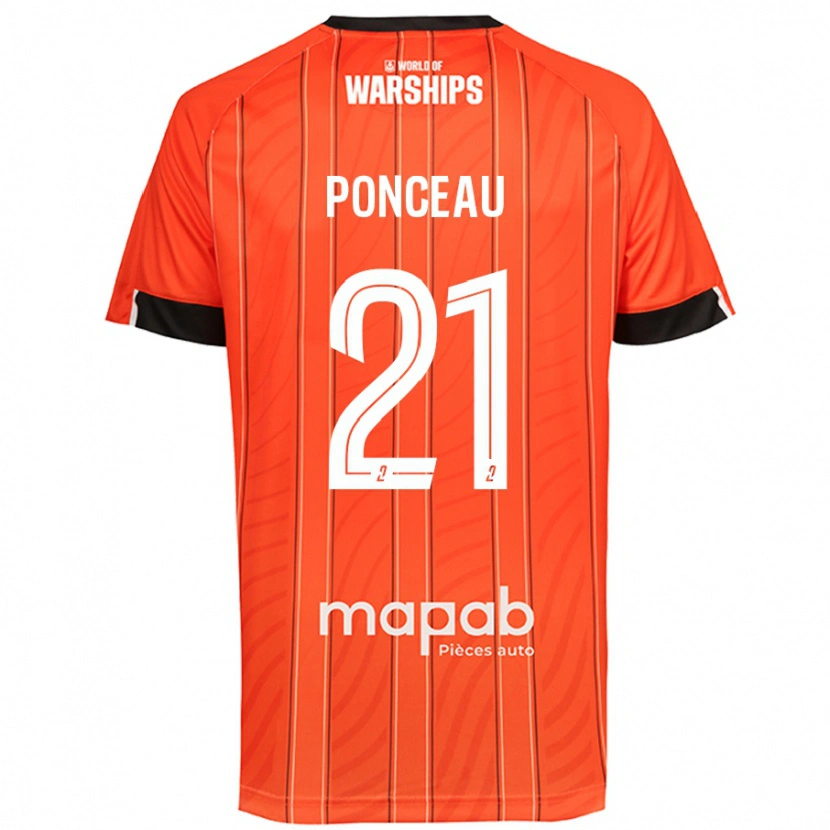 Danxen Barn Julien Ponceau #21 Orange Hemmatröja Matchtröjor 2024/25 Tröjor T-Tröja