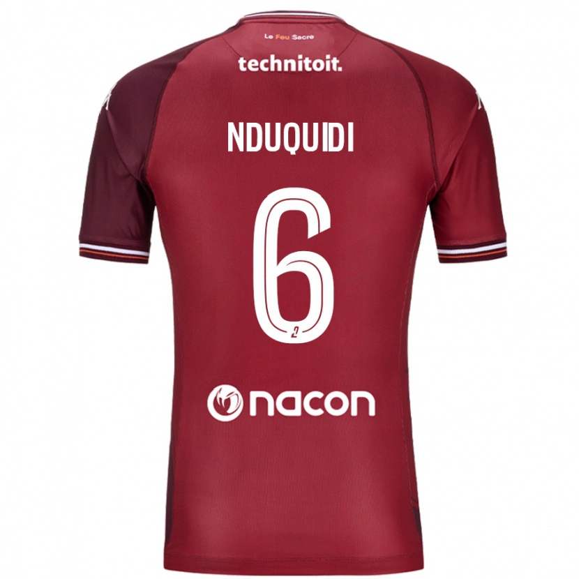 Danxen Barn Joseph Nduquidi #6 Röda Granata Hemmatröja Matchtröjor 2024/25 Tröjor T-Tröja