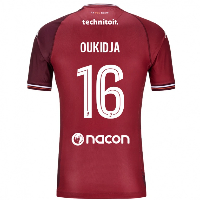 Danxen Barn Alexandre Oukidja #16 Röda Granata Hemmatröja Matchtröjor 2024/25 Tröjor T-Tröja