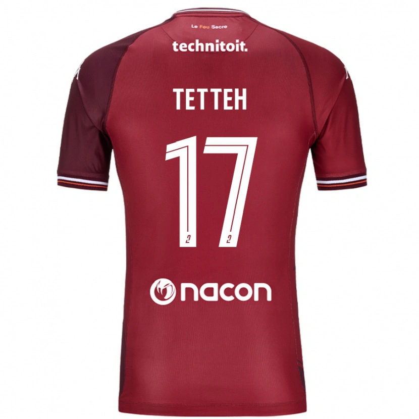 Danxen Barn Benjamin Tetteh #17 Röda Granata Hemmatröja Matchtröjor 2024/25 Tröjor T-Tröja