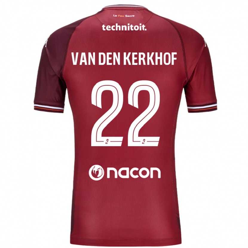 Danxen Barn Kevin Van Den Kerkhof #22 Röda Granata Hemmatröja Matchtröjor 2024/25 Tröjor T-Tröja