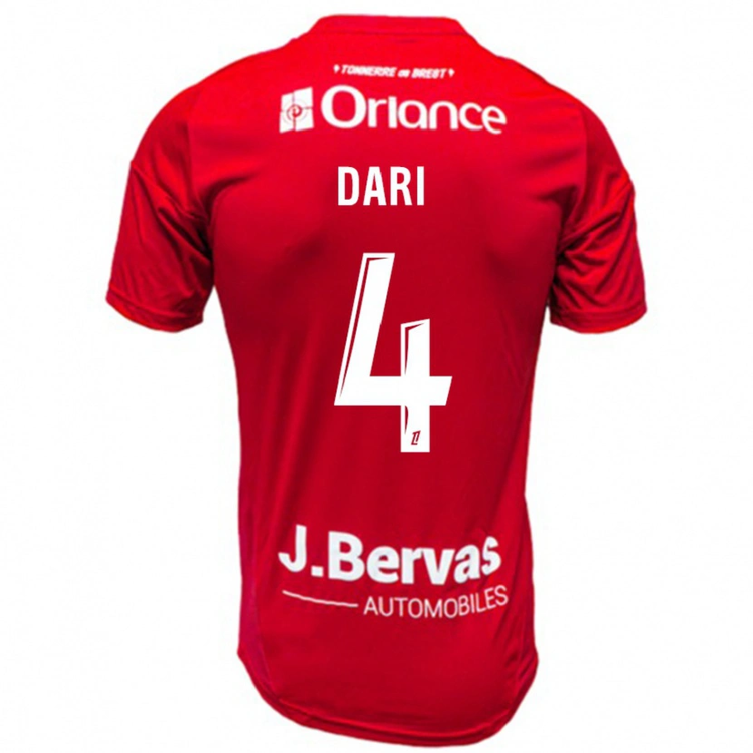 Danxen Barn Achraf Dari #4 Röd Vit Hemmatröja Matchtröjor 2024/25 Tröjor T-Tröja