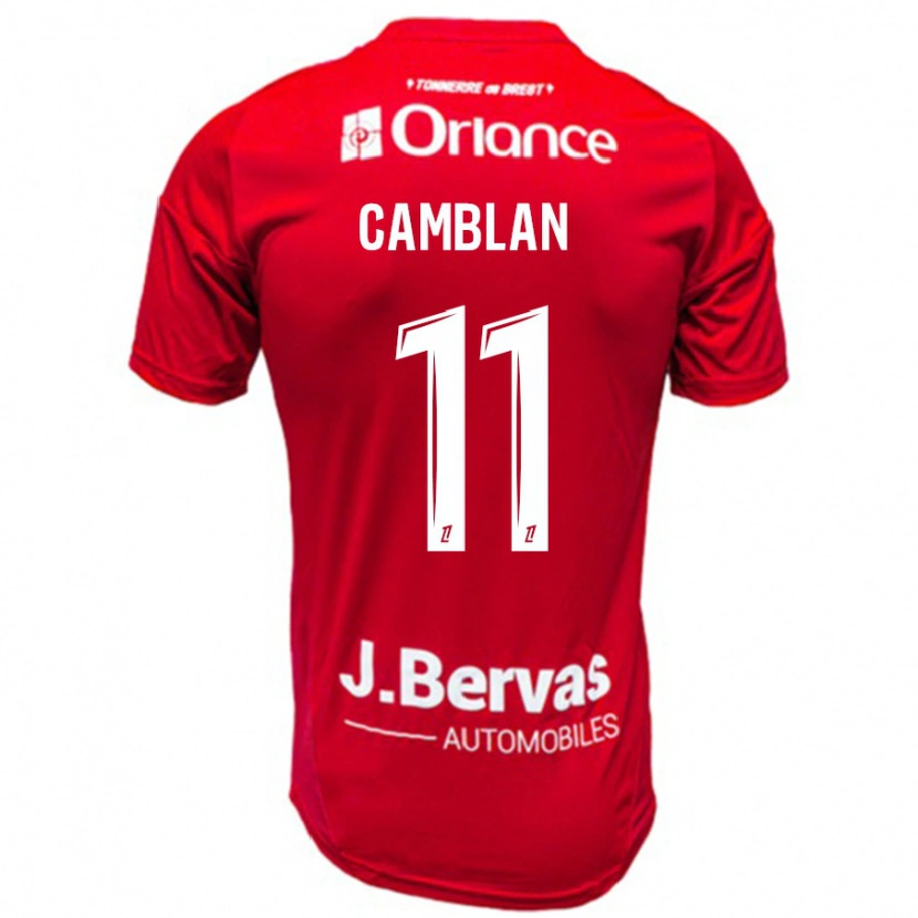 Danxen Barn Axel Camblan #11 Röd Vit Hemmatröja Matchtröjor 2024/25 Tröjor T-Tröja