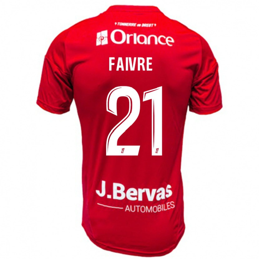 Danxen Barn Romain Faivre #21 Röd Vit Hemmatröja Matchtröjor 2024/25 Tröjor T-Tröja