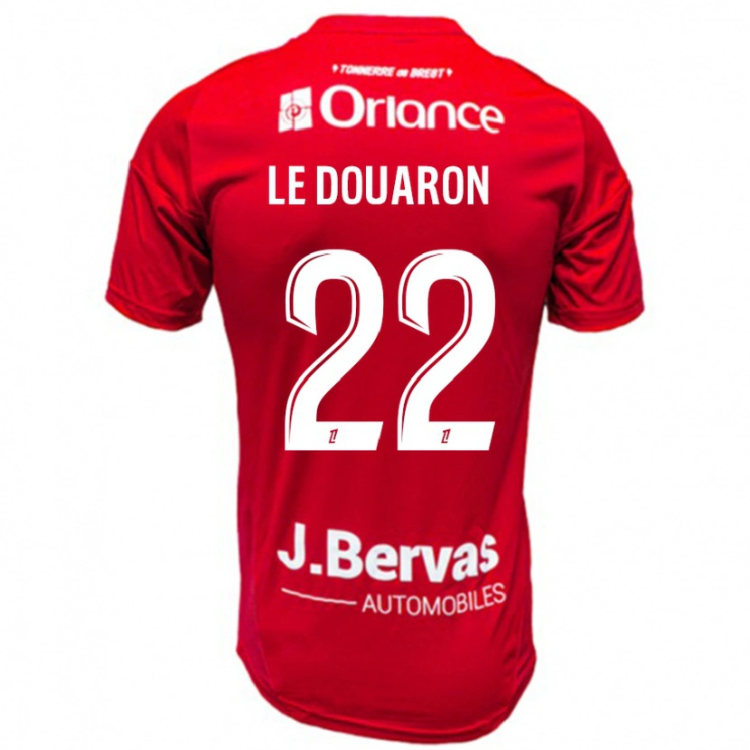 Danxen Barn Jérémy Le Douaron #22 Röd Vit Hemmatröja Matchtröjor 2024/25 Tröjor T-Tröja