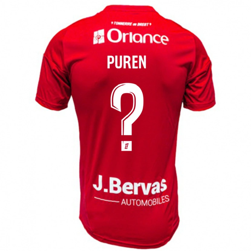 Danxen Barn Matthieu Puren #0 Röd Vit Hemmatröja Matchtröjor 2024/25 Tröjor T-Tröja