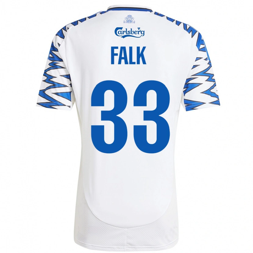 Danxen Barn Rasmus Falk #33 Vit Himmelsblå Hemmatröja Matchtröjor 2024/25 Tröjor T-Tröja