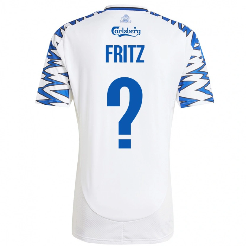 Danxen Barn Gustav Fritz #0 Vit Himmelsblå Hemmatröja Matchtröjor 2024/25 Tröjor T-Tröja