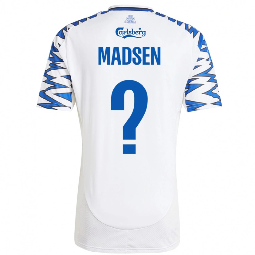 Danxen Barn Noah Madsen #0 Vit Himmelsblå Hemmatröja Matchtröjor 2024/25 Tröjor T-Tröja