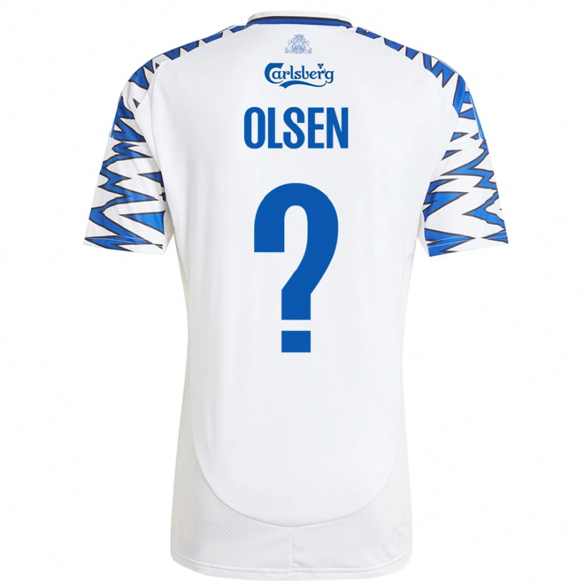 Danxen Barn Gunnar Olsen #0 Vit Himmelsblå Hemmatröja Matchtröjor 2024/25 Tröjor T-Tröja