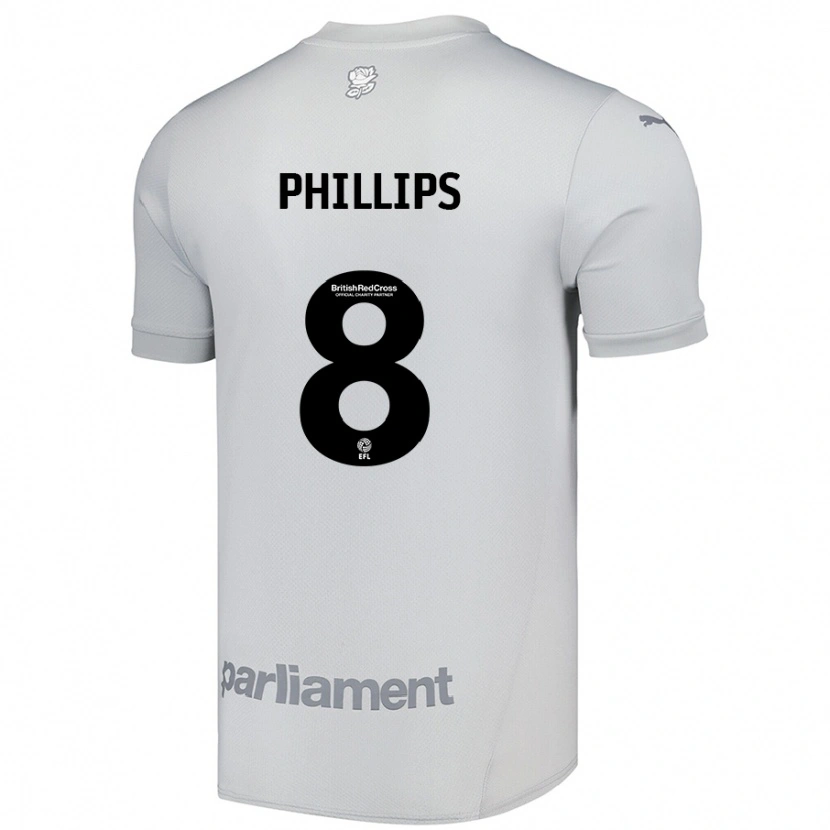 Danxen Barn Adam Phillips #8 Silvergrå Bortatröja Matchtröjor 2024/25 Tröjor T-Tröja