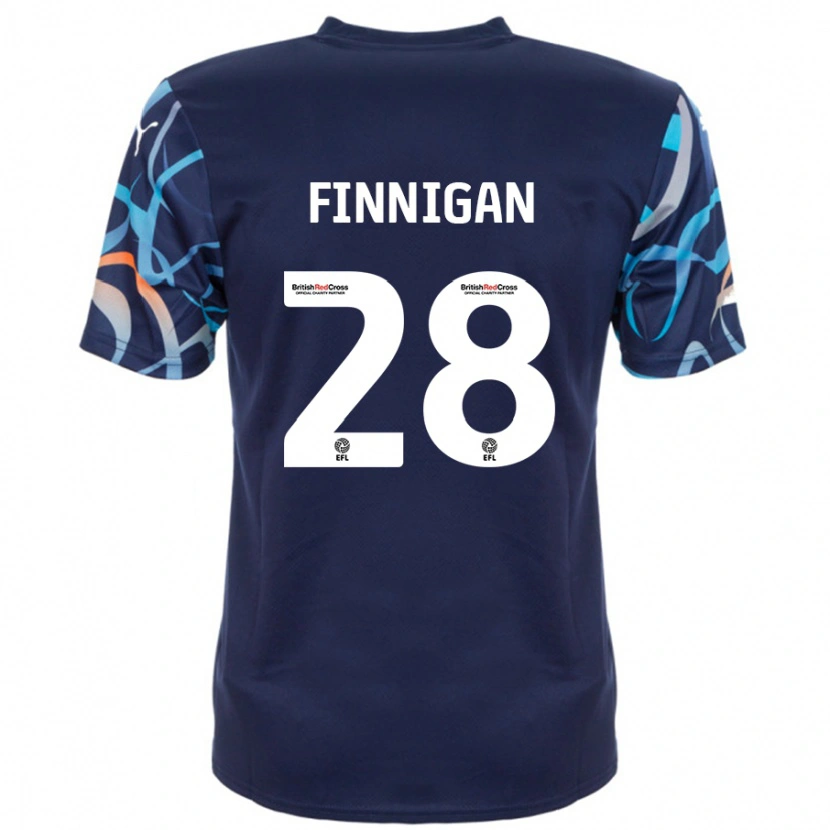 Danxen Barn Ryan Finnigan #28 Marinblå Bortatröja Matchtröjor 2024/25 Tröjor T-Tröja