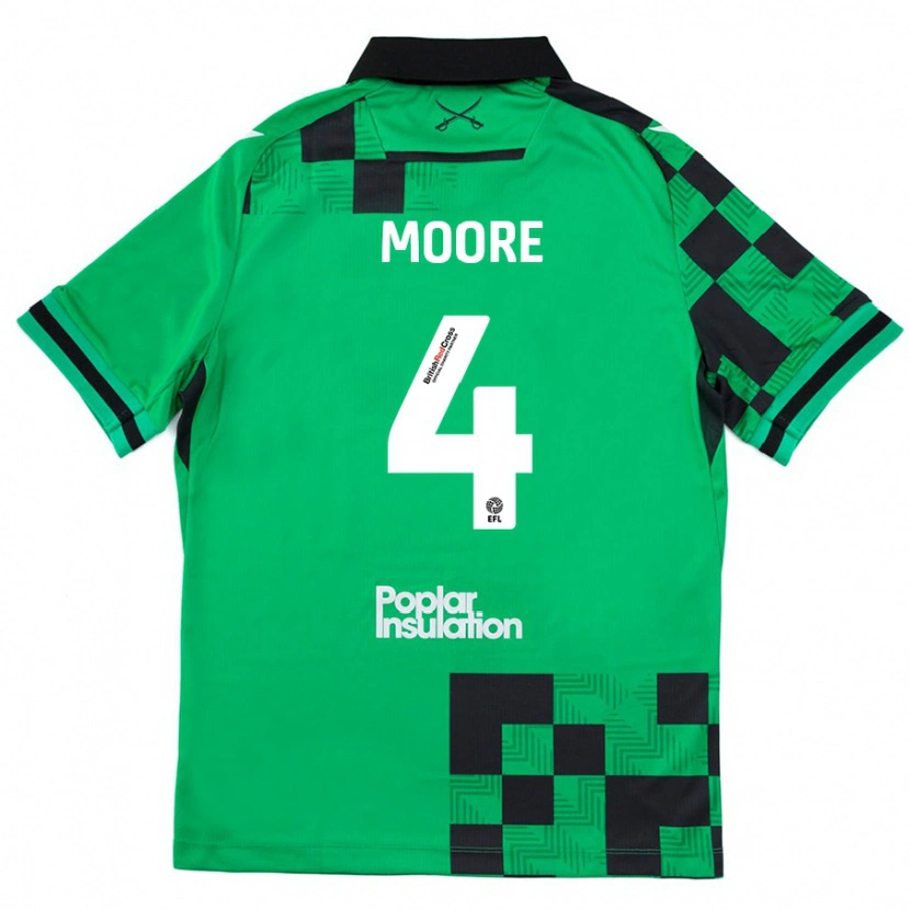 Danxen Barn Taylor Moore #4 Grön Svart Bortatröja Matchtröjor 2024/25 Tröjor T-Tröja