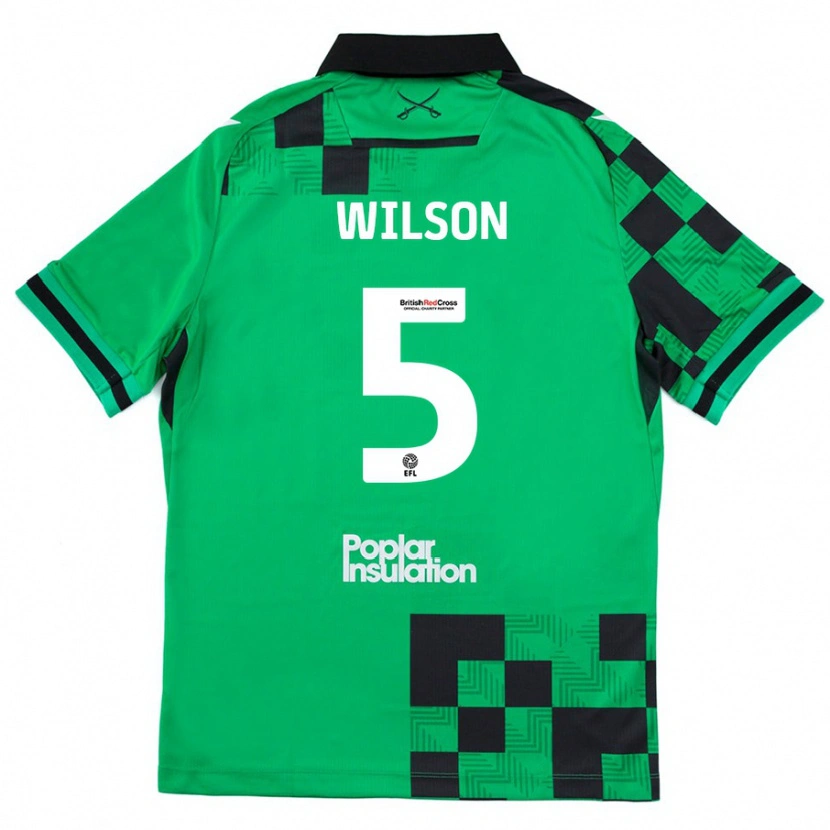 Danxen Barn James Wilson #5 Grön Svart Bortatröja Matchtröjor 2024/25 Tröjor T-Tröja