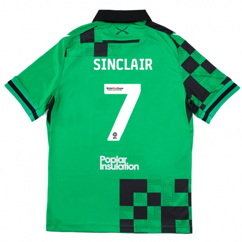 Danxen Barn Scott Sinclair #7 Grön Svart Bortatröja Matchtröjor 2024/25 Tröjor T-Tröja