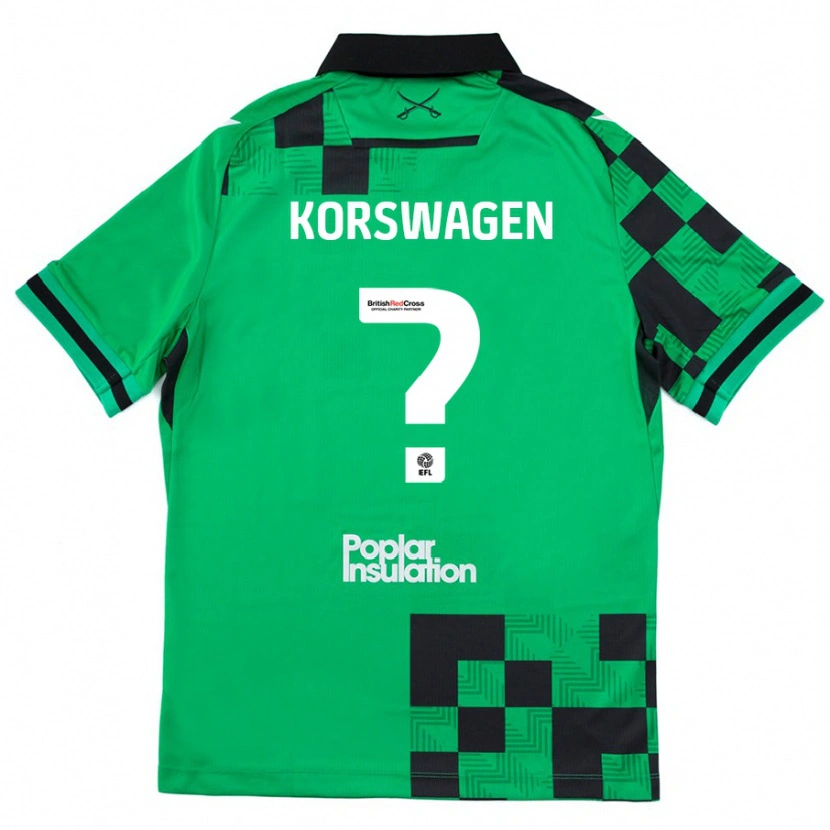 Danxen Barn Mattijis Korswagen #0 Grön Svart Bortatröja Matchtröjor 2024/25 Tröjor T-Tröja