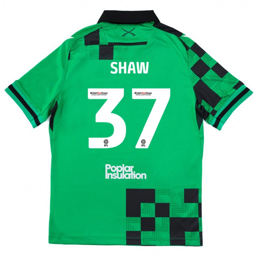 Danxen Barn Kofi Shaw #37 Grön Svart Bortatröja Matchtröjor 2024/25 Tröjor T-Tröja