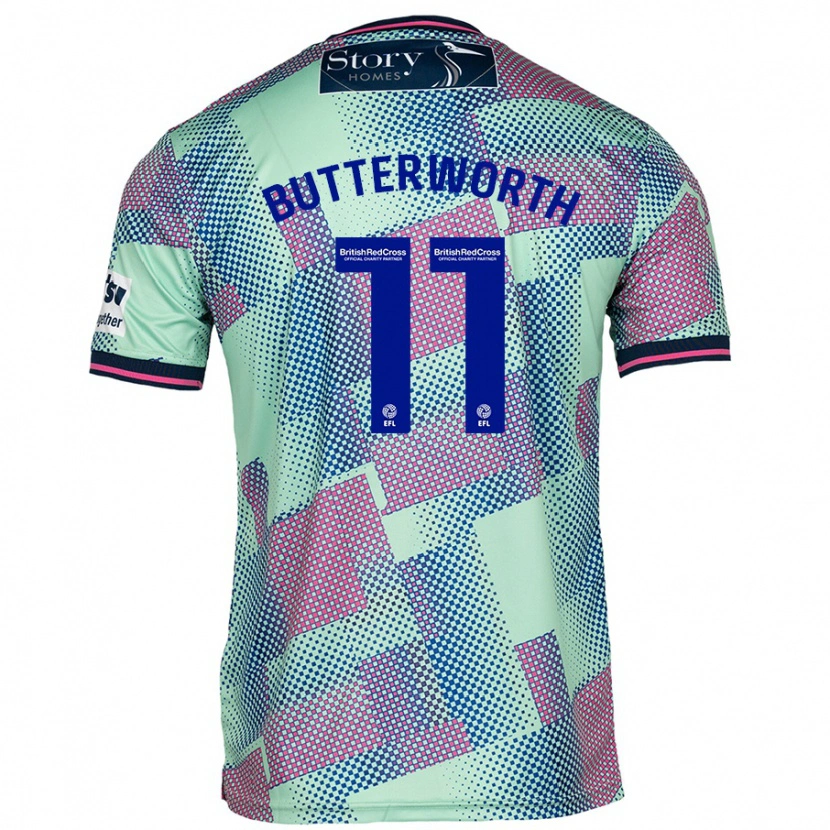 Danxen Barn Daniel Butterworth #11 Grön Bortatröja Matchtröjor 2024/25 Tröjor T-Tröja