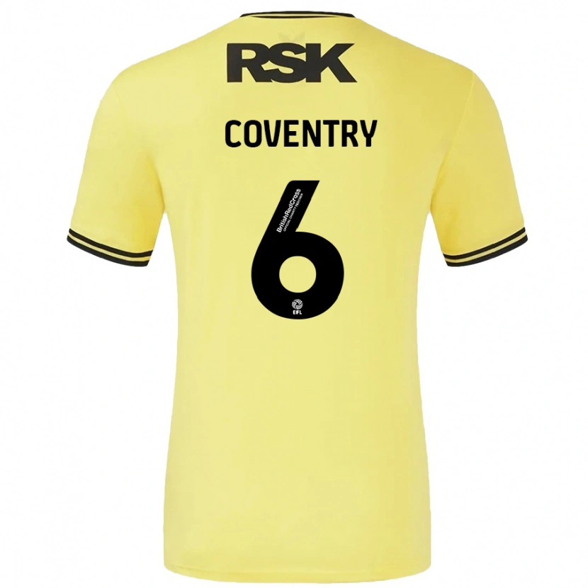 Danxen Barn Conor Coventry #6 Gul Svart Bortatröja Matchtröjor 2024/25 Tröjor T-Tröja