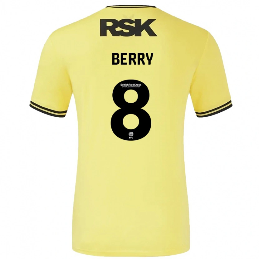 Danxen Barn Luke Berry #8 Gul Svart Bortatröja Matchtröjor 2024/25 Tröjor T-Tröja