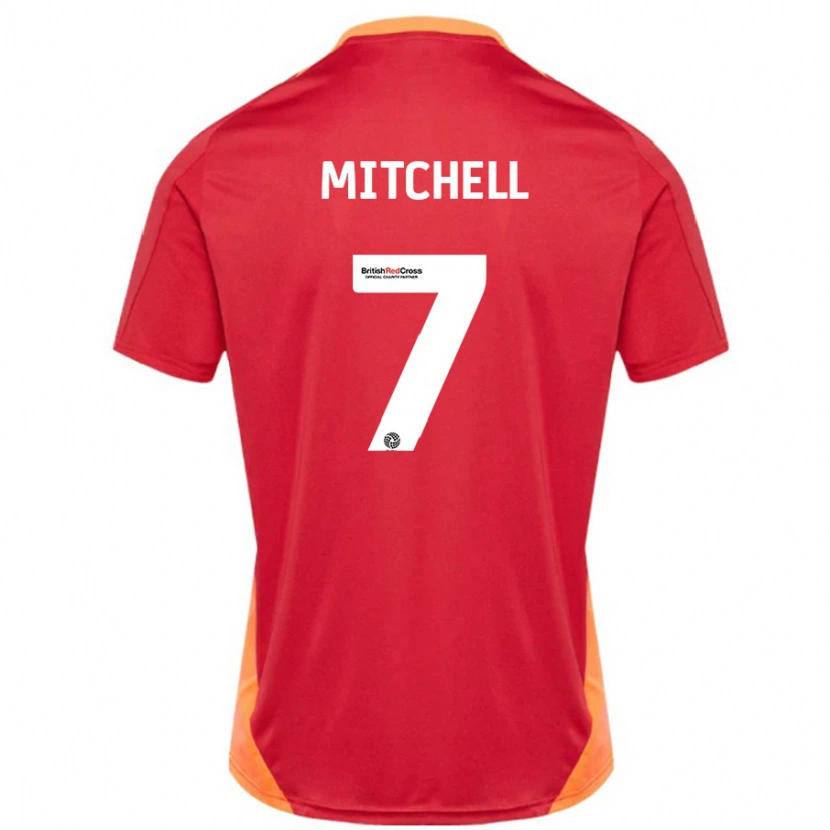 Danxen Barn Demetri Mitchell #7 Blå Benvit Bortatröja Matchtröjor 2024/25 Tröjor T-Tröja