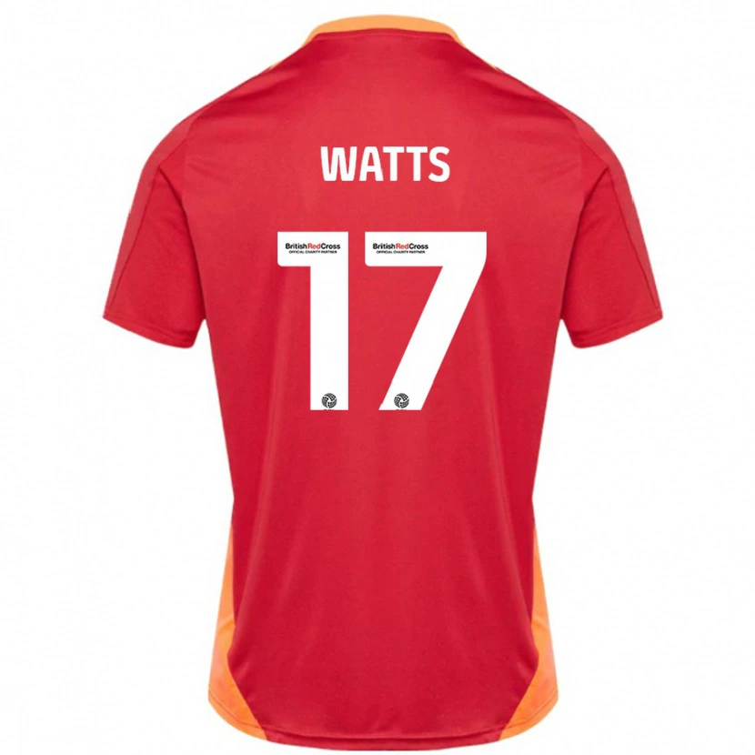 Danxen Barn Caleb Watts #17 Blå Benvit Bortatröja Matchtröjor 2024/25 Tröjor T-Tröja