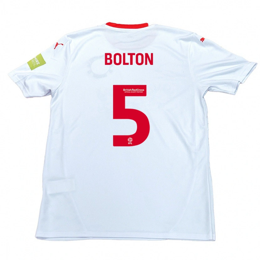 Danxen Barn James Bolton #5 Vit Bortatröja Matchtröjor 2024/25 Tröjor T-Tröja