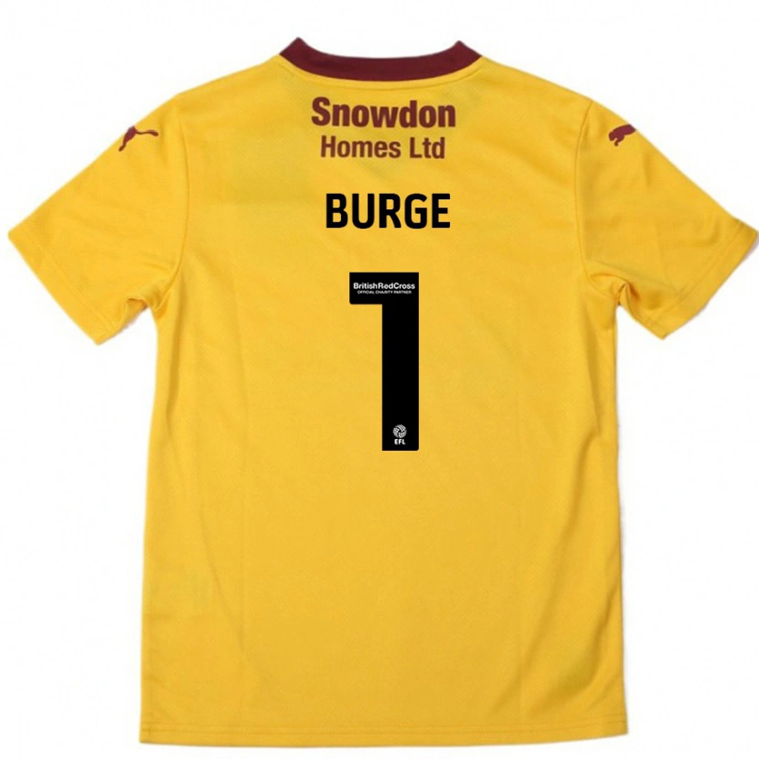 Danxen Barn Lee Burge #1 Orange Bourgogne Bortatröja Matchtröjor 2024/25 Tröjor T-Tröja