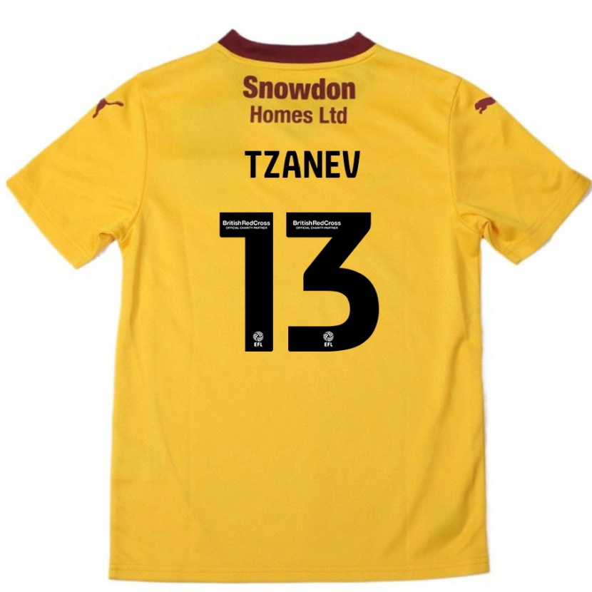Danxen Barn Nik Tzanev #13 Orange Bourgogne Bortatröja Matchtröjor 2024/25 Tröjor T-Tröja