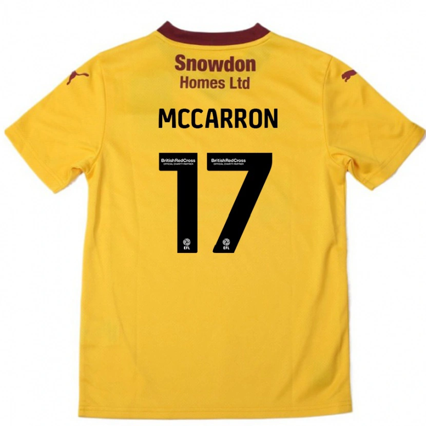Danxen Barn Liam Mccarron #17 Orange Bourgogne Bortatröja Matchtröjor 2024/25 Tröjor T-Tröja