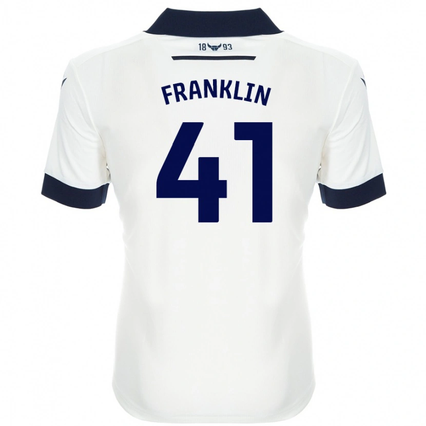 Danxen Barn George Franklin #41 Vit Marinblå Bortatröja Matchtröjor 2024/25 Tröjor T-Tröja