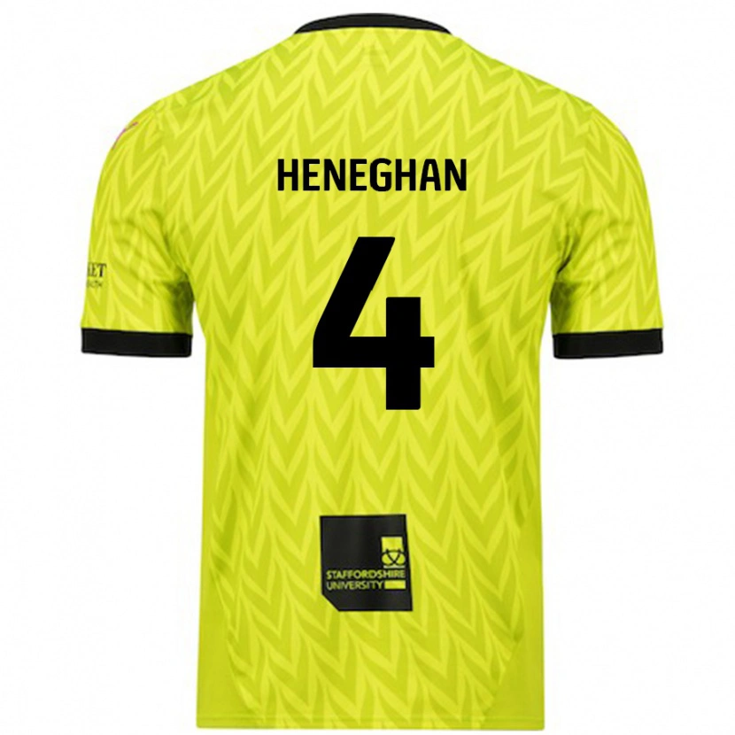 Danxen Barn Ben Heneghan #4 Fluorescerande Grön Bortatröja Matchtröjor 2024/25 Tröjor T-Tröja