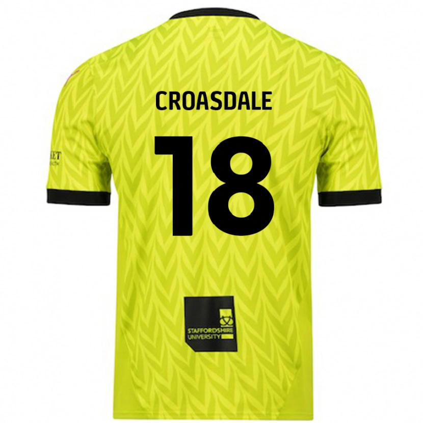 Danxen Barn Ryan Croasdale #18 Fluorescerande Grön Bortatröja Matchtröjor 2024/25 Tröjor T-Tröja