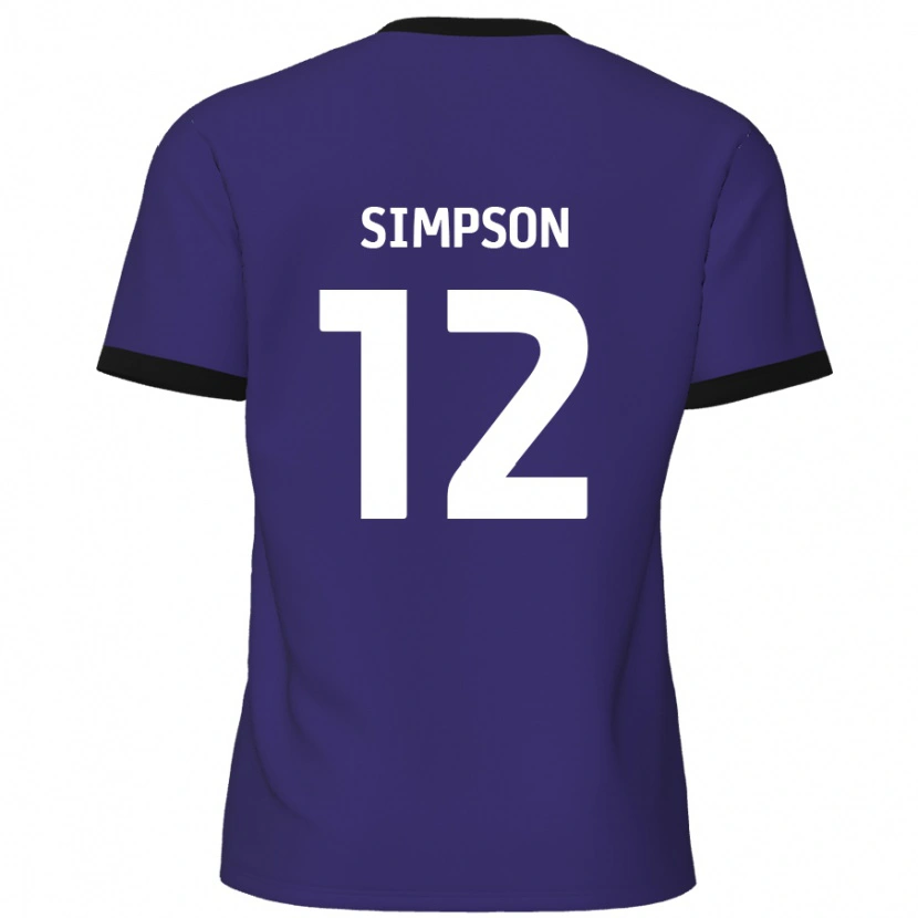 Danxen Barn Tyreece Simpson #12 Purpur Bortatröja Matchtröjor 2024/25 Tröjor T-Tröja
