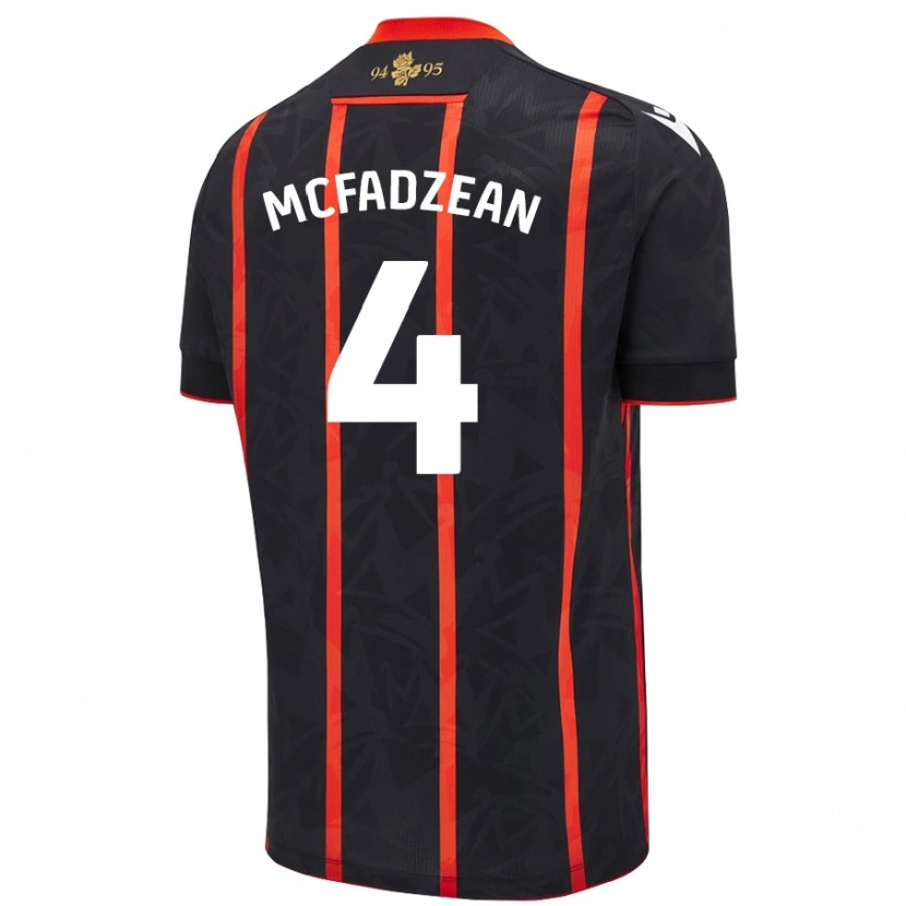 Danxen Barn Kyle Mcfadzean #4 Svart Röd Bortatröja Matchtröjor 2024/25 Tröjor T-Tröja
