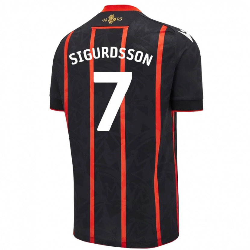 Danxen Barn Arnór Sigurdsson #7 Svart Röd Bortatröja Matchtröjor 2024/25 Tröjor T-Tröja