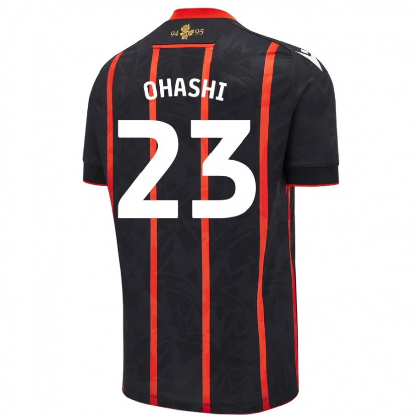 Danxen Barn Yuki Ohashi #23 Svart Röd Bortatröja Matchtröjor 2024/25 Tröjor T-Tröja