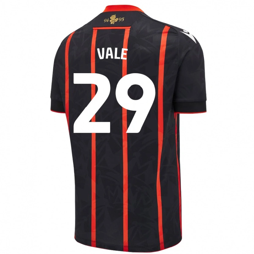 Danxen Barn Jack Vale #29 Svart Röd Bortatröja Matchtröjor 2024/25 Tröjor T-Tröja