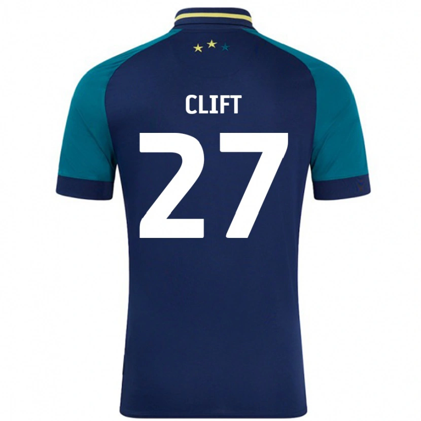 Danxen Barn Cassidy Clift #27 Marinblå Mörkgrön Bortatröja Matchtröjor 2024/25 Tröjor T-Tröja