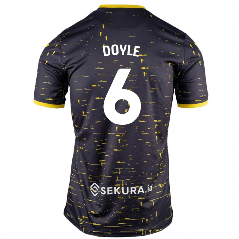 Danxen Barn Callum Doyle #6 Svart Gul Bortatröja Matchtröjor 2024/25 Tröjor T-Tröja