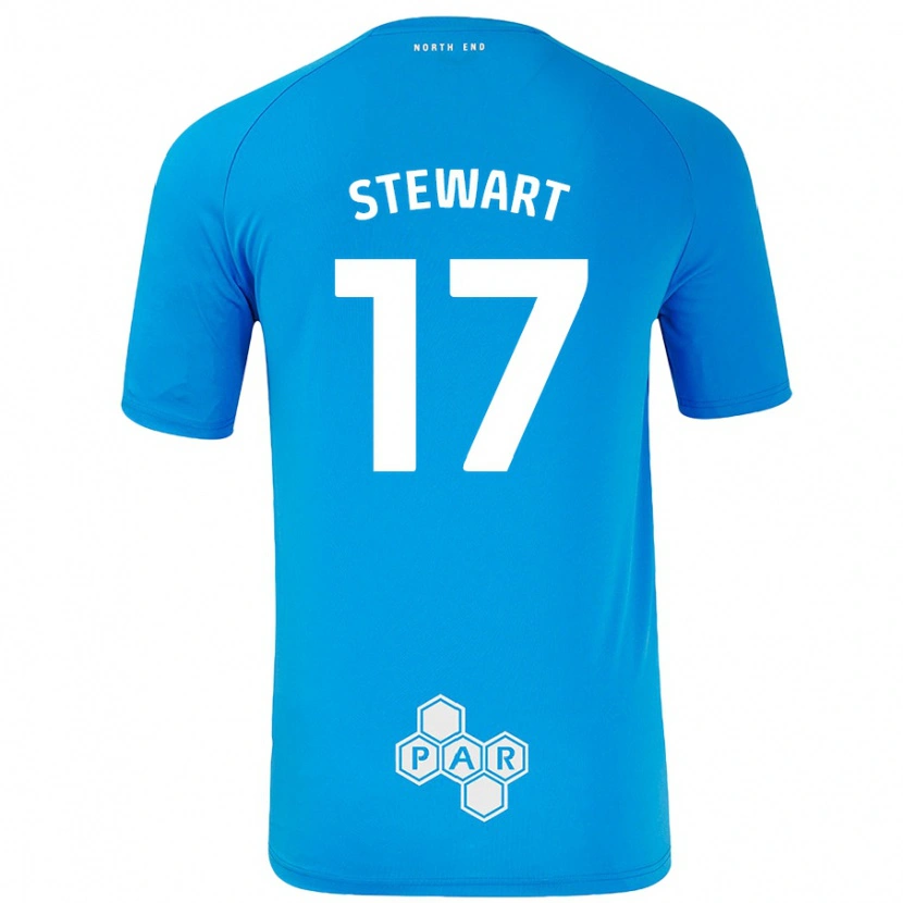 Danxen Barn Layton Stewart #17 Himmelsblå Bortatröja Matchtröjor 2024/25 Tröjor T-Tröja