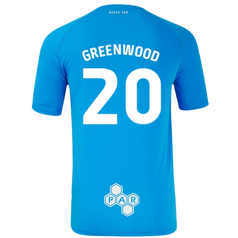 Danxen Barn Sam Greenwood #20 Himmelsblå Bortatröja Matchtröjor 2024/25 Tröjor T-Tröja