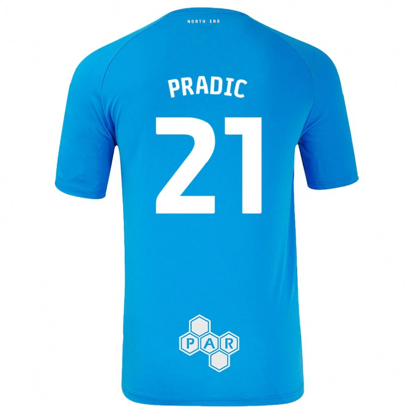Danxen Barn James Pradic #21 Himmelsblå Bortatröja Matchtröjor 2024/25 Tröjor T-Tröja