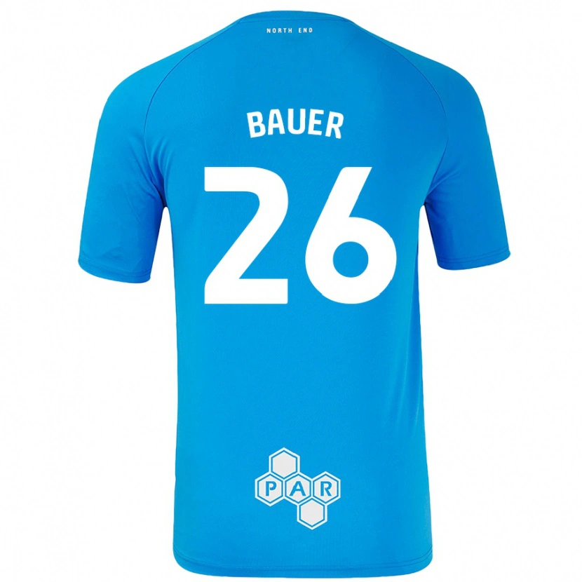 Danxen Barn Patrick Bauer #26 Himmelsblå Bortatröja Matchtröjor 2024/25 Tröjor T-Tröja