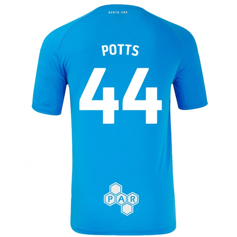 Danxen Barn Brad Potts #44 Himmelsblå Bortatröja Matchtröjor 2024/25 Tröjor T-Tröja