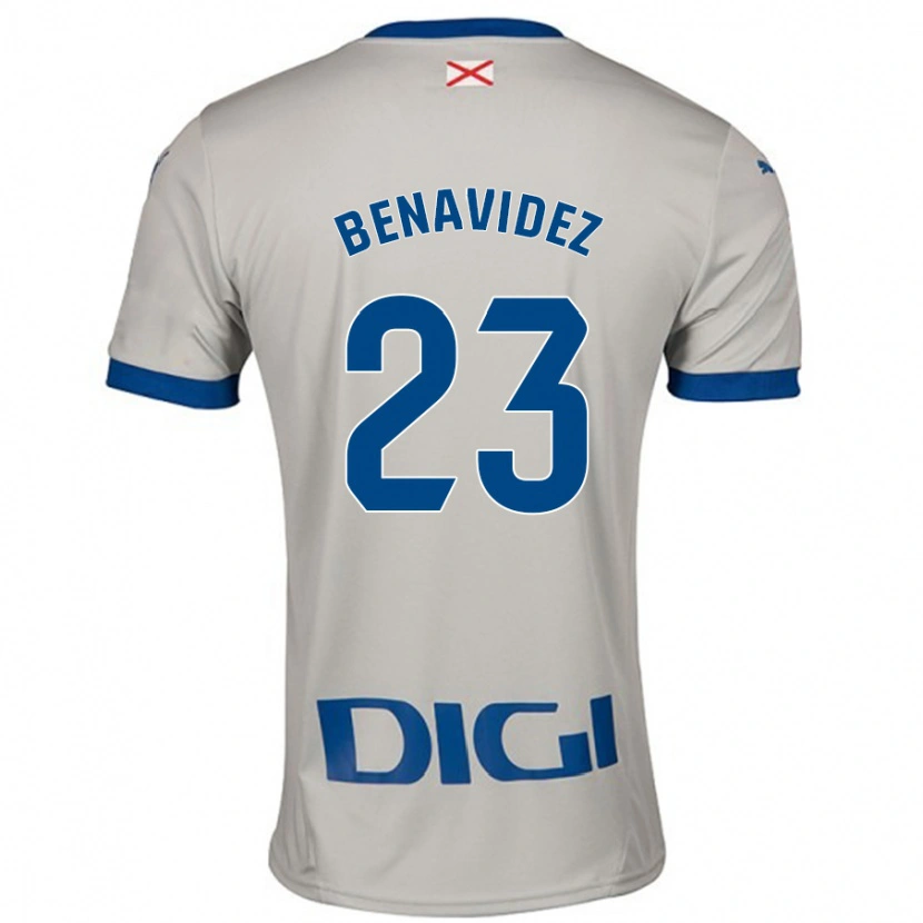Danxen Barn Carlos Benavidez #23 Ljusgrå Bortatröja Matchtröjor 2024/25 Tröjor T-Tröja