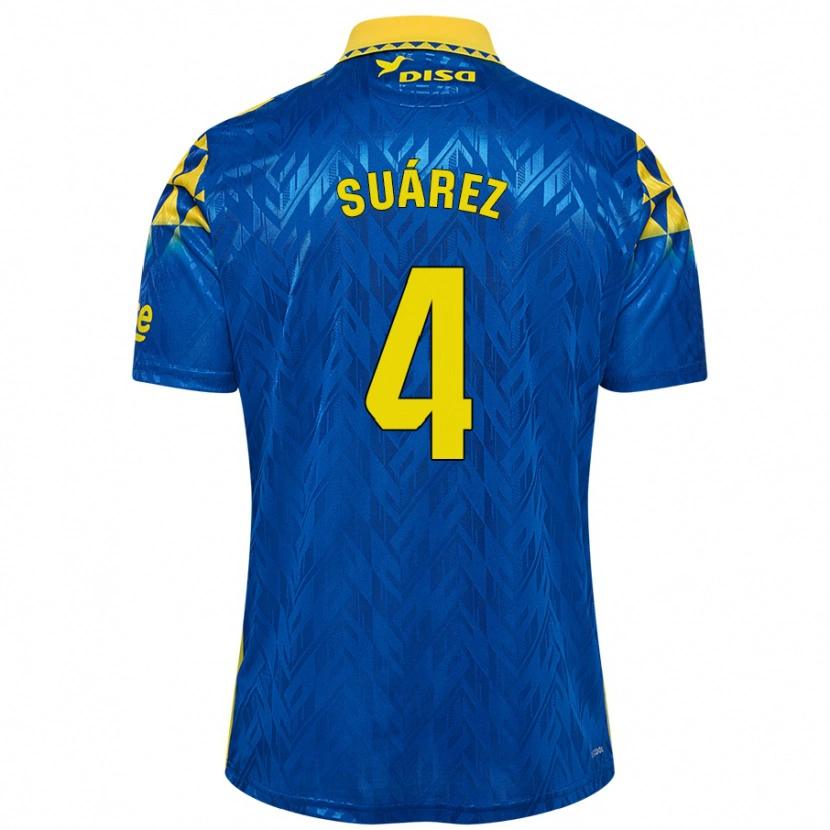 Danxen Barn Alex Suárez #4 Blå Gul Bortatröja Matchtröjor 2024/25 Tröjor T-Tröja