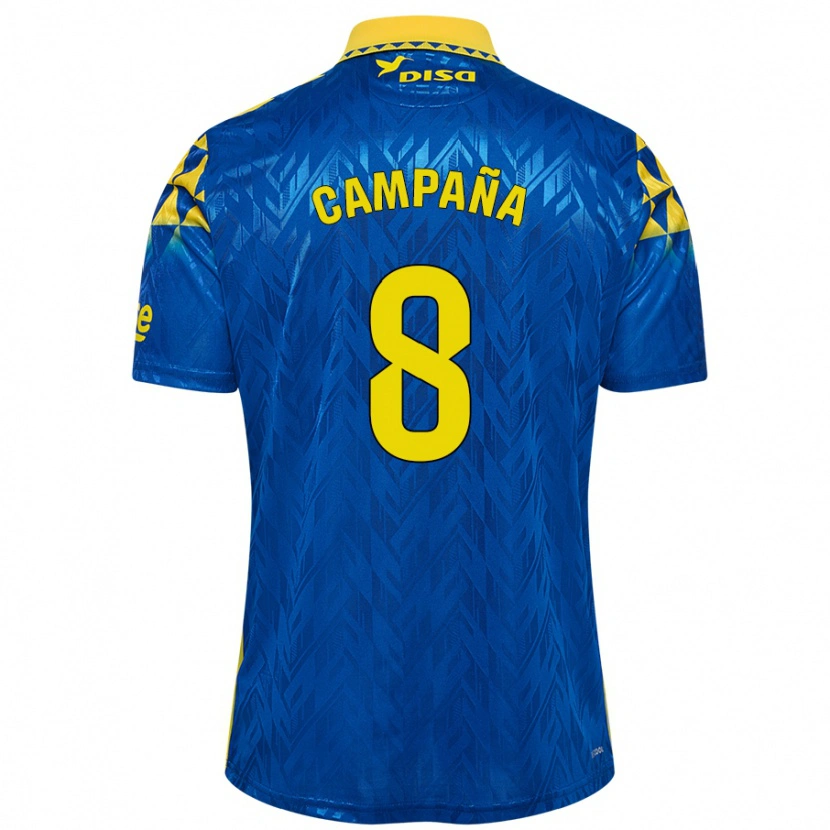 Danxen Barn José Campaña #8 Blå Gul Bortatröja Matchtröjor 2024/25 Tröjor T-Tröja